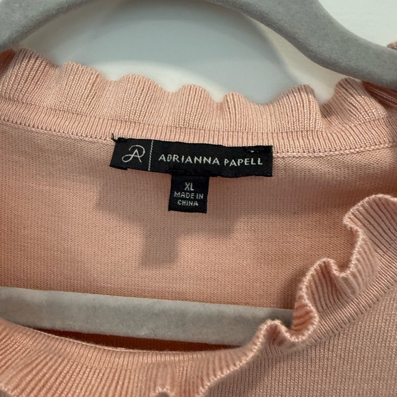 Adrianna Papell Ruffled Peach Top XL - Picture 3 of 7